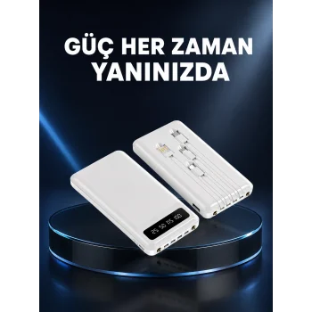 Kamp ve Seyahat İçin 20.000mAh LED Işıklı Hızlı Şarj Powerbank Yeni Nesil