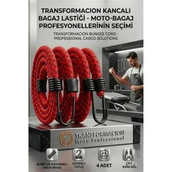 Kancalı Bagaj Lastiği - Motosiklet Bagaj Lastiği Esnek Paslanmaz Kancalı 2 Kancalı 4 Lü Paket 429053