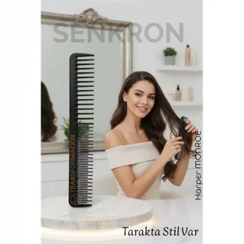 Karbon Plastik Saç Kesim Tarağı – 17.2 Cm, Kuaför Ve Kişisel Kullanıma Uygun 722298