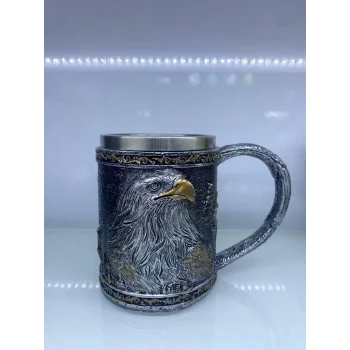 Kartal Motifli Çelik Kupa 220076