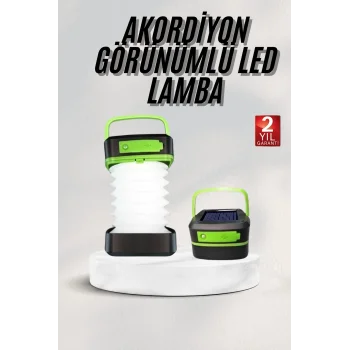 Katlanabilir Kamp Lambası Akordiyon Lamba Şarjlı 3 Kademeli Solar