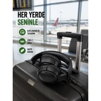 Katlanabilir USB-C Şarjlı Bluetooth Kulaklık