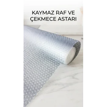 Kaydırmaz Pvc Raf Örtüsü 45x300 Cm Şeffaf Dolap İçi Koruyucu Kaplama