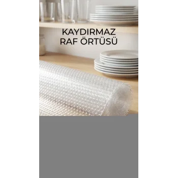 Kaydırmaz Şeffaf Pvc Raflık Çekmece Örtüsü 45x300 Cm Dolap İçi Koruyucu