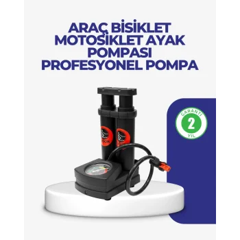 Kaymaz Pedallı Ayaklı Hava Pompası Tüm Supap Uyumlu