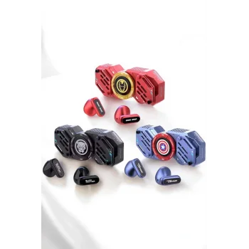 Kırmızı Kablosuz Bluetooth Kulaklık Stres Çarklı Oyuncu Kulaklığı