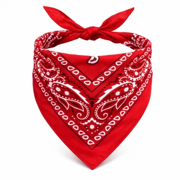Kırmızı Kovboy Fuları Çocuk Bandana Western Desenli Boyun Fuları (5047)