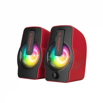 KIRMIZI - RGB IŞIKLI 1+1 HOPARLÖR SPEAKAER SET USB KABLO 2.0 MULTİMEDYA - 6W (5047)