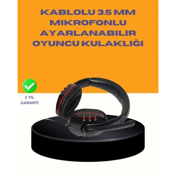Kırmızı Stereo Kulaklık Yüksek Ses Performansı Dayanıklı Kablo ve Mikrofonlu Tasarım