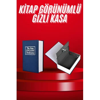 Kitap Görünümlü Gizli Kasa Büyük Boy Anahtarlı Kilitli Para Kasası