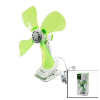 KİWİ KFAN-7604 2İN1= MANDALLI - MASA ÜSTÜ VANTİLATÖR 180° AKROBAT9W - ÇAP: 32CM 4-RENKLİ PLASTİK KANAT - GÖVDE (5047)