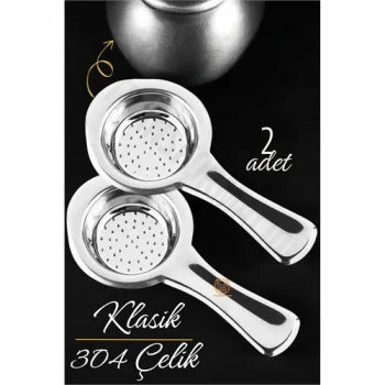 Klasik Çay Süzgeci 304 Paslanmaz Çelik 2 ADET