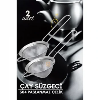 Klasik Çay Süzgeci 304 Paslanmaz Çelik 2 ADET