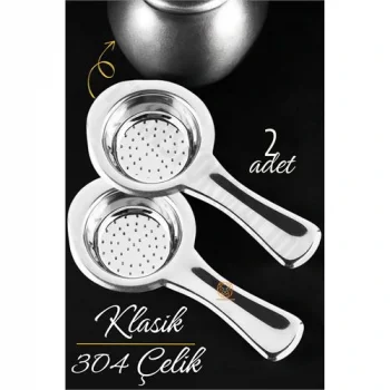 Klasik Çay Süzgeci 304 Paslanmaz Çelik 2 ADET