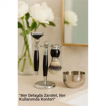 Koleksiyon Tıraş Seti – 304 Cerrahi Çelik & Kemik Saplı | Çift Cidarlı Tıraş Tası Icardi Collection