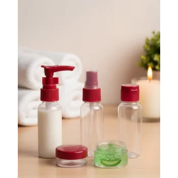 Kompakt 5’li Seyahat Şişesi Seti Şeffaf Kozmetik Kaplar