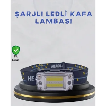 Kompakt LED Kafs Feneri USB Şarjlı Manyetik 2 Işık Modlu 215 Lümen