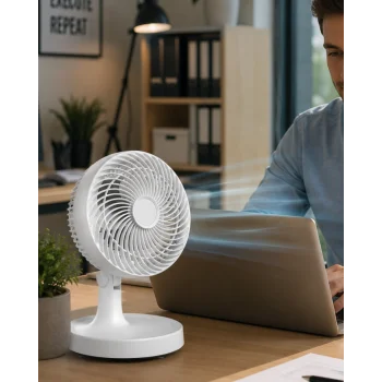 Kompakt Mini Fan Otomatik Salınımlı Sessiz Masaüstü Vantilatör
