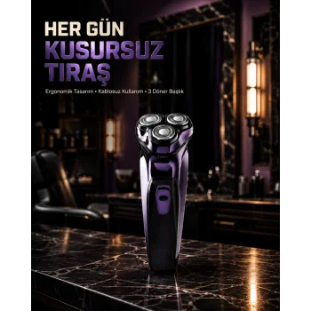 Kompakt Şarjlı Saç Sakal Tıraş Makinesi Kuru Kullanım Özellikli