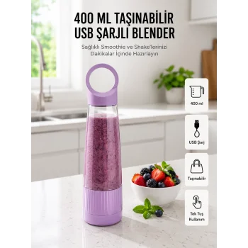 Kompakt Tasarımlı USB Şarjlı Smoothie Blender