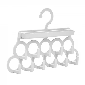 Kravat ve Şal Askısı - Takı ve Aksesuar Düzenleyici Askı - Beyaz