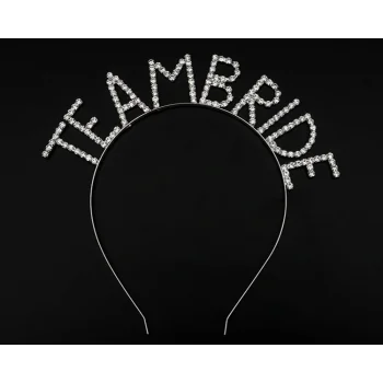 Kristal Taşlı Gümüş Renk Team Bride Gelin Tacı (5047)