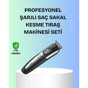 Kuaför Tipi Şarjlı Saç ve Sakal Kesme Makinesi Güçlü Motorlu