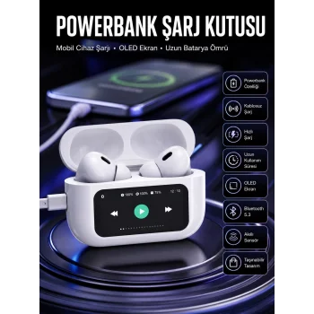 Kulak İçi Bluetooth Kulaklık Ekranlı Müzik Dinleme Çağrı Cevaplama Siyah Yeni Nesil