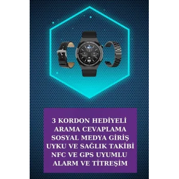 Kulak İçi Kablosuz Bluetooth Kulaklık ve NFC ve GPS Özellikli Akıllı Saat Alarm ve Titreşim