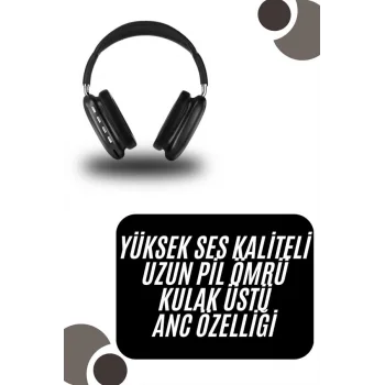 Kulak Üstü Kablosuz Bluetooth Kulaklık Yumuşak Süngerli SD Kart Girişli