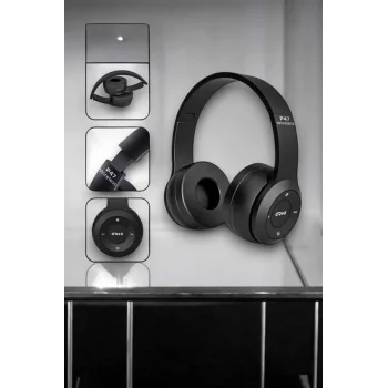 Kulak Üstü TF Kart ve AUX Destekli Ergonomik Bluetooth Kulaklık