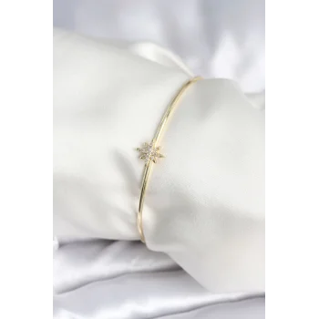 Kutup Yıldızı Figür Pirinç Gold Renk Kadın Bileklik