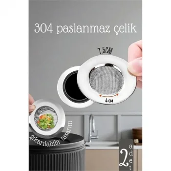 Lavabo Süzgeci - 7.5 cm Çap 2 Lİ SET Gider Sügeci Lavabo Süzgeci 721976