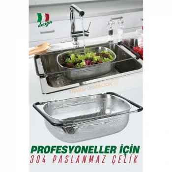 Lavabo Süzgeci Ayarlanabilir Kevgir 304 Paslanmaz Çelik