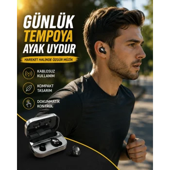 LED Ekranlı Kablosuz Kulaklık – Gürültü Önleyici Mikrofon ve Dokunmatik Özellikli