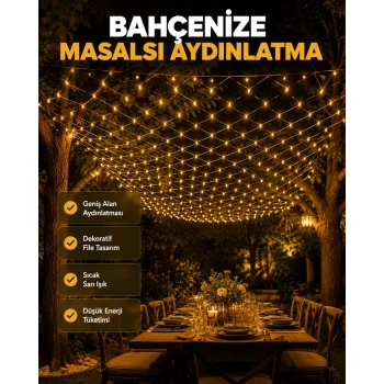 LED File Işık Dekoratif Ağ LED Aydınlatma İç Mekan Balkon Bahçe Süsü Yeni Nesil