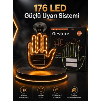 Led Işık El İşareti Araç Camı İçin Uzaktan Kumandalı