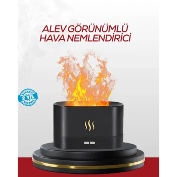 LED Işıklı Buhar Makinesi Alev Efektli Kumandalı Oda Nemlendirici