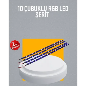 LED Yağmur Işığı Seti 10 Adet Meteor Çubuk Aydınlatma