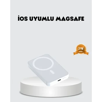MagSafe Uyumlu Kablosuz Batarya – 27W Hızlı Şarj Destekli Kompakt Güç Bankası