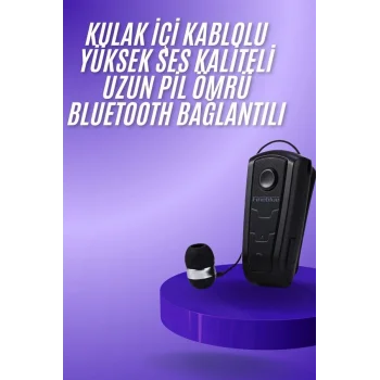 Makaralı Bluetooth Kulakiçi Yaka Kulaklığı Kablosuz Kulaklık