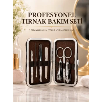 Manikür Pedikür Seti 7 Parça Tırnak Mantarı Tırnak Batığı Temizleme Taşınabilir Çanta