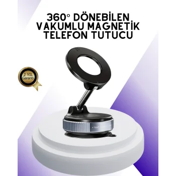Manyetik Araç Telefon Tutucu 360 Derece Dönebilen Vakumlu Stand