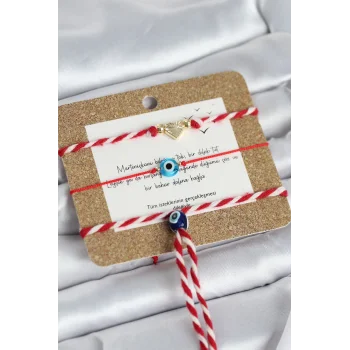 Marteniçka Bileklik 3lü Kalp ve Nazarlı Model