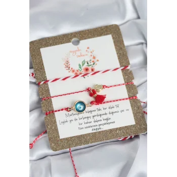 Marteniçka Bileklik 3lü Püsküllü ve Nazarlı Model