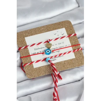 Marteniçka Bileklik 3lü Sallantılı Kalp ve Nazarlı Model
