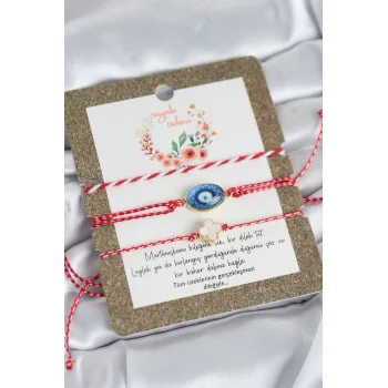 Marteniçka Bileklik 3lü Yonca ve Nazarlı Model