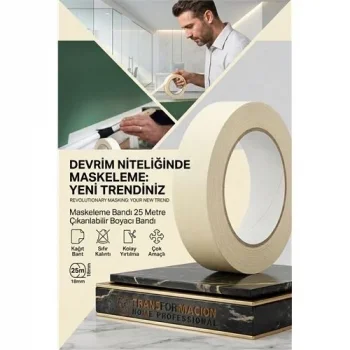 Maskeleme Bandı 25 Metre Çıkarılabilir Boyacı Bandı 720781