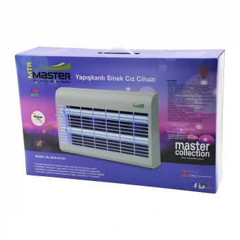 MASTER MTR-2X15Y  YAPIŞKANLI  SİNEK ÖLDÜRÜCÜ CIZ CİHAZI MAKİNE 30W 2PCS LED FLORESAN 100M2 ETKİLİ 47.5X9.5X29CM (5047)