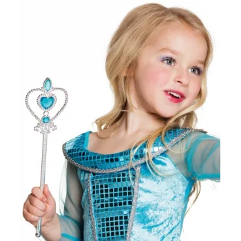 Mavi Renk Kalp İşlemeli Karlar Ülkesi Elsa Asası (5047)